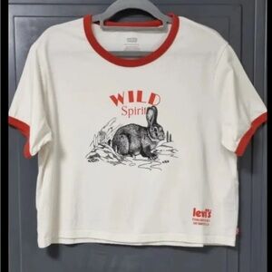 Levi's White and Red Wild Spirit Crop Tee